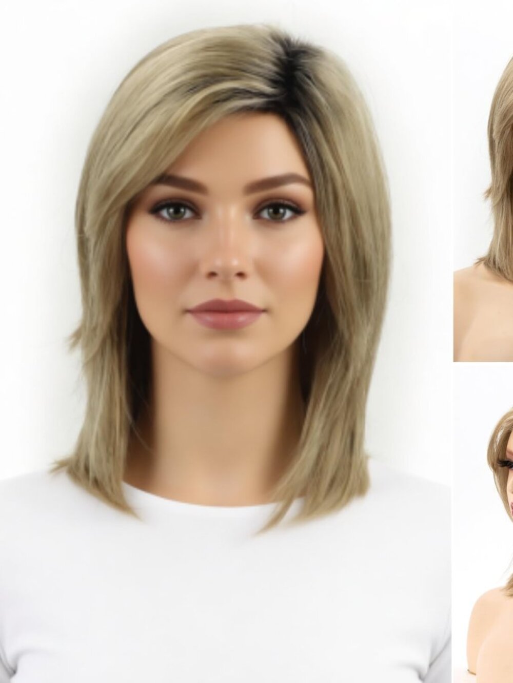 New RENERSHOW Ombre Blonde Bob Wig 14 Inch Layered